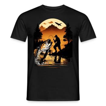 Barsch-Fisch - Männer T-Shirt - Schwarz - Vorne - AI Model Male 178 light (178cm)