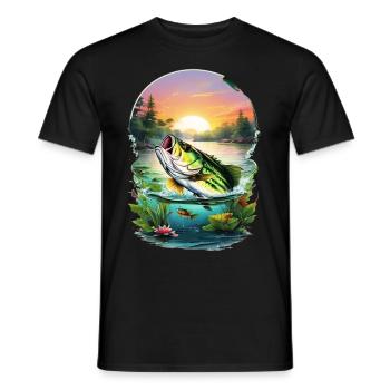 Barsch-Fisch - Männer T-Shirt - Schwarz - Vorne - AI Model Male 178 light (178cm)