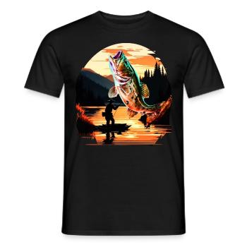 Barsch-Fisch - Männer T-Shirt - Schwarz - Vorne - AI Model Male 178 light (178cm)