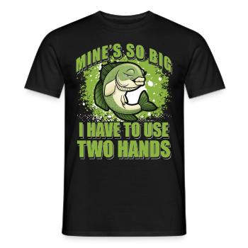 Le mien est si gros que je dois utiliser deux mains - T-shirt homme - noir - Devant - AI Model Male 178 light (178cm)