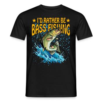 Ich wäre lieber Barschfischen - Männer T-Shirt - Schwarz - Vorne - AI Model Male 178 light (178cm)