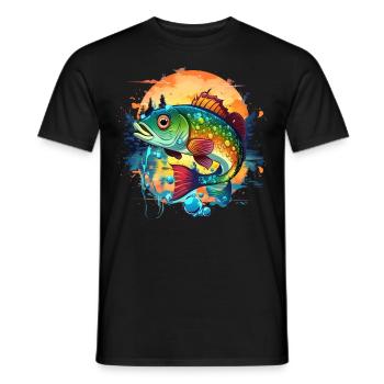 Poisson bar - T-shirt homme - noir - Devant - AI Model Male 178 light (178cm)