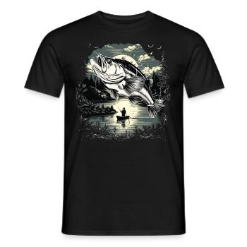 Barsch-Fisch - Männer T-Shirt - Schwarz - Vorne - AI Model Male 178 light (178cm)