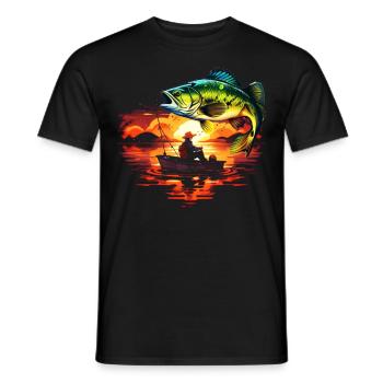 Barsch-Fisch - Männer T-Shirt - Schwarz - Vorne - AI Model Male 178 light (178cm)