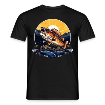 Barsch-Fisch - Männer T-Shirt - Schwarz - Vorne - AI Model Male 178 light (178cm)