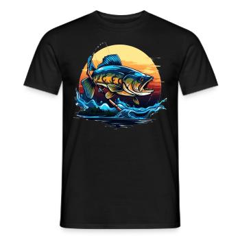 Barsch-Fisch - Männer T-Shirt - Schwarz - Vorne - AI Model Male 178 light (178cm)