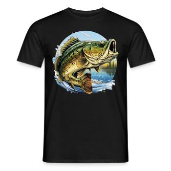 Barsch-Fisch - Männer T-Shirt - Schwarz - Vorne - AI Model Male 178 light (178cm)