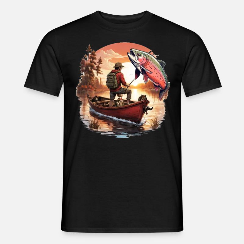 Barsch-Fisch - Männer T-Shirt - Schwarz