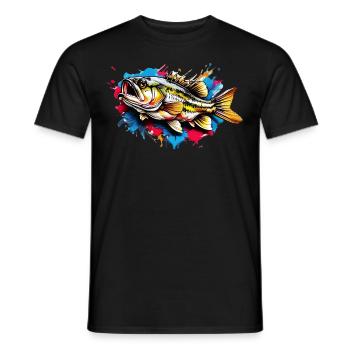 Barsch-Fisch - Männer T-Shirt - Schwarz - Vorne - AI Model Male 178 light (178cm)