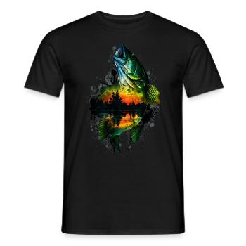 Barsch-Fisch - Männer T-Shirt - Schwarz - Vorne - AI Model Male 178 light (178cm)