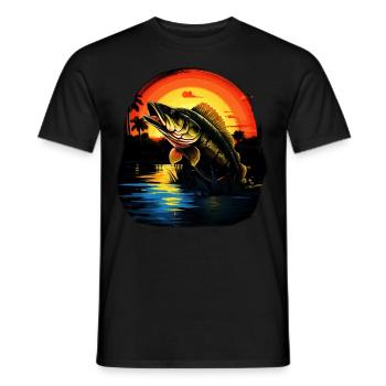 Barsch-Fisch - Männer T-Shirt - Schwarz - Vorne - AI Model Male 178 light (178cm)
