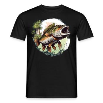 Barsch-Fisch - Männer T-Shirt - Schwarz - Vorne - AI Model Male 178 light (178cm)