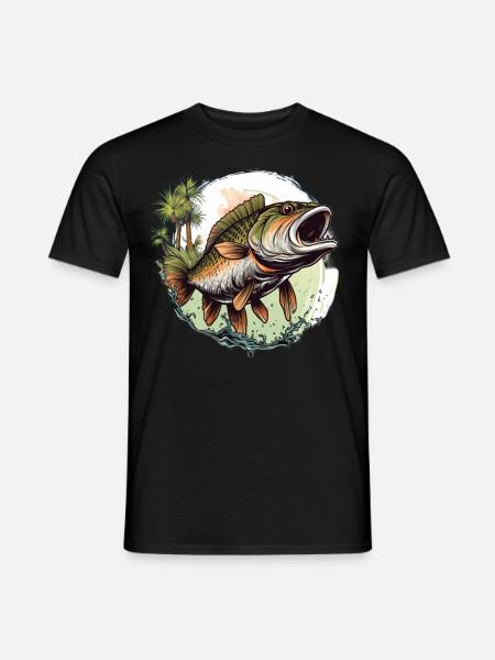 Barsch-Fisch - Männer T-Shirt - Schwarz