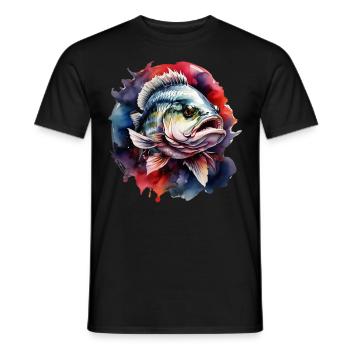 Barsch-Fisch - Männer T-Shirt - Schwarz - Vorne - AI Model Male 178 light (178cm)