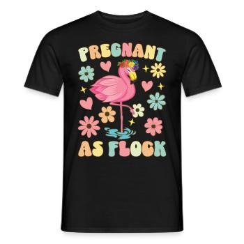 Enceinte en tant que Crush Groovy Flamingo Enceinte - T-shirt homme - noir - Devant - AI Model Male 178 light (178cm)