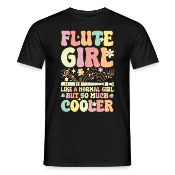 Flute Girl Like A Normal Girl Groovy Flute - Men's T-Shirt - black - Front - AI Model Male 178 light (178cm)