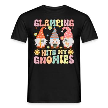 Glamping mit meinen Gnomies Groovy Glamper Gnome Z - Männer T-Shirt - Schwarz - Vorne - AI Model Male 178 light (178cm)