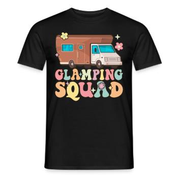 Glamping Squad Elegant Cheeky Groovy Rv Glamping Gl - Men's T-Shirt - black - Front - AI Model Male 178 light (178cm)