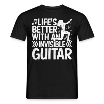 Das Leben ist besser mit unsichtbarer Gitarre Luft - Männer T-Shirt - Schwarz - Vorne - AI Model Male 178 light (178cm)