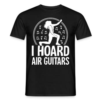 I Guard Air Guitars Guitariste Air Drôle - T-shirt homme - noir - Devant - AI Model Male 178 light (178cm)