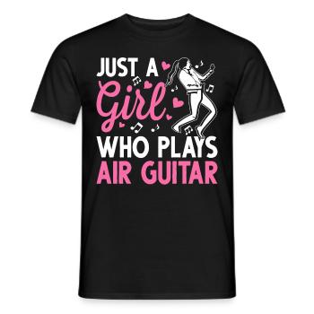 Just A Girl Who Plays Air Guitar Luftgitarren-Spie - Männer T-Shirt - Schwarz - Vorne - AI Model Male 178 light (178cm)