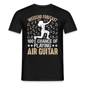 100% Chance, Luftgitarre zu spielen Lustiger Luftg - Männer T-Shirt - Schwarz - Vorne - AI Model Male 178 light (178cm)