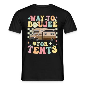 Groovy Rv Camping Glamping Way To Boujee For Tents - Men's T-Shirt - black - Front - AI Model Male 178 light (178cm)