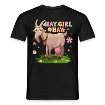 Heumädchen Heu Groovy Ziegenmädchen Landwirt - Männer T-Shirt - Schwarz - Vorne - AI Model Male 178 light (178cm)