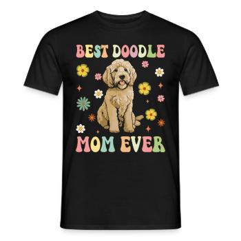 Best Doodle Mom Ever Groovy Golden Doodl - Men's T-Shirt - black - Front - AI Model Male 178 light (178cm)