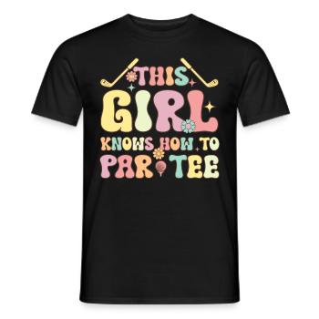 Groovy Golf Girl Golfing This Girl Knows How To Pa - Männer T-Shirt - Schwarz - Vorne - AI Model Male 178 light (178cm)