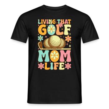 Golf Mom Life Groovy Golfer Golfer Gol - Men's T-Shirt - black - Front - AI Model Male 178 light (178cm)