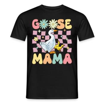 Goose Mom Groovy Goose Duck - Men's T-Shirt - black - Front - AI Model Male 178 light (178cm)