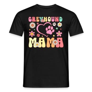 Greyhound Mom Groovy Dog Lover Dog Mom - Men's T-Shirt - black - Front - AI Model Male 178 light (178cm)