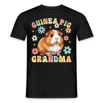 Cochon d’Inde Granny Groovy Cochon d’Inde - T-shirt homme - noir - Devant - AI Model Male 178 light (178cm)