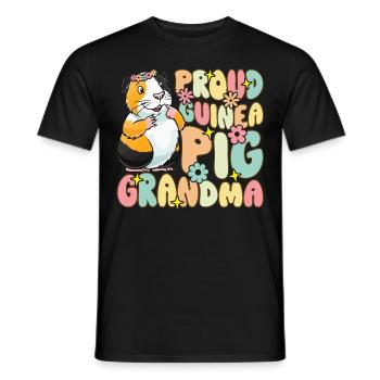 Proud Guinea Pig Grandma Groovy Guinea Pig - Männer T-Shirt - Schwarz - Vorne - AI Model Male 178 light (178cm)