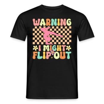 Groovy Turner Gymnastik Akrobat Warnung ich könnte - Männer T-Shirt - Schwarz - Vorne - AI Model Male 178 light (178cm)