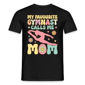 My favorite gymnast calls me Mama Groovy Gymnas - Men's T-Shirt - black - Front - AI Model Male 178 light (178cm)