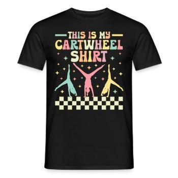 Groovy Gymnastik Turner Akrobat Dies ist mein Cart - Männer T-Shirt - Schwarz - Vorne - AI Model Male 178 light (178cm)