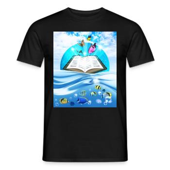 Frutiger Aero Aesthetic Tech Book Butterfly - Männer T-Shirt - Schwarz - Vorne - AI Model Male 178 light (178cm)