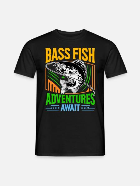 Bass Fish Adventures await - Men's T-Shirt - black