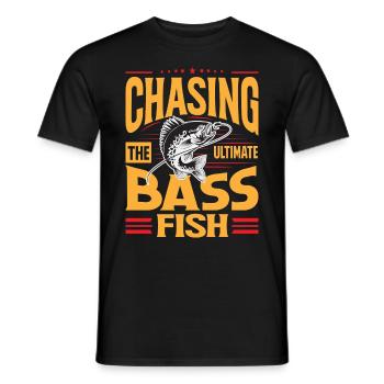 Auf der Jagd nach dem ultimativen Barschfisch - Männer T-Shirt - Schwarz - Vorne - AI Model Male 178 light (178cm)