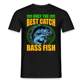 Nur der beste Fang Barschfische - Männer T-Shirt - Schwarz - Vorne - AI Model Male 178 light (178cm)