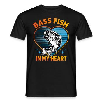 Barschfisch in meinem Herzen - Männer T-Shirt - Schwarz - Vorne - AI Model Male 178 light (178cm)