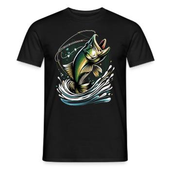 Barsch-Fisch - Männer T-Shirt - Schwarz - Vorne - AI Model Male 178 light (178cm)