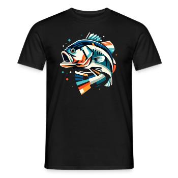 Barsch-Fisch - Männer T-Shirt - Schwarz - Vorne - AI Model Male 178 light (178cm)