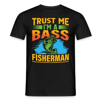 Glaub mir, ich bin ein Barschfischer - Männer T-Shirt - Schwarz - Vorne - AI Model Male 178 light (178cm)