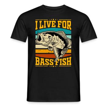 Je vis pour le Bass Fish - T-shirt homme - noir - Devant - AI Model Male 178 light (178cm)
