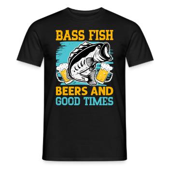 Barsch, Fisch, Bier und gute Zeiten - Männer T-Shirt - Schwarz - Vorne - AI Model Male 178 light (178cm)