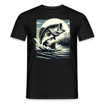 Barsch-Fisch - Männer T-Shirt - Schwarz - Vorne - AI Model Male 178 light (178cm)