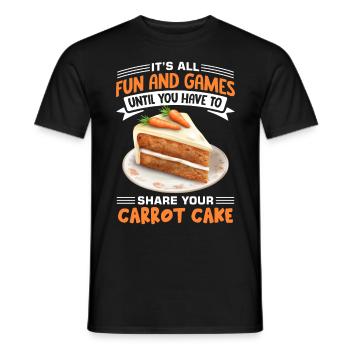 Witziger Karottenkuchen Spruch - Männer T-Shirt - Schwarz - Vorne - AI Model Male 178 light (178cm)